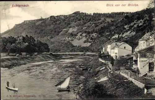 Ak Echternach Luxemburg, Blick von der Brücke