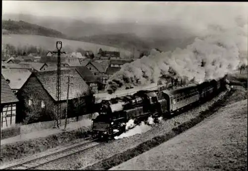 Ak Eisenbahn, Dampflokomotive Baureihe 65.10, P 8040 nach Arnstadt, Leutnitz Rottenbach Königsee