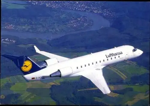 Ak Deutsches Passagierflugzeug, Lufthansa, Canadair Jet CL 600, D-ACL