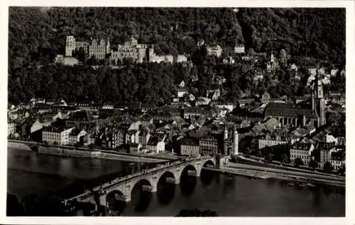 Ak Heidelberg am Neckar, Teilansicht, Blick vom Philosophenweg, Brücke, Aufnahme Rolf Kellner