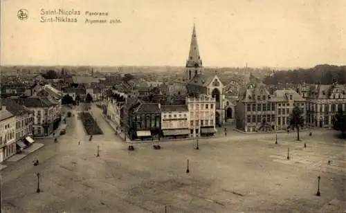 Ak St. Nicolas Sint Niklaas Waas Waes Ostflandern Belgien, Gesamtansicht, Platz, Kirche