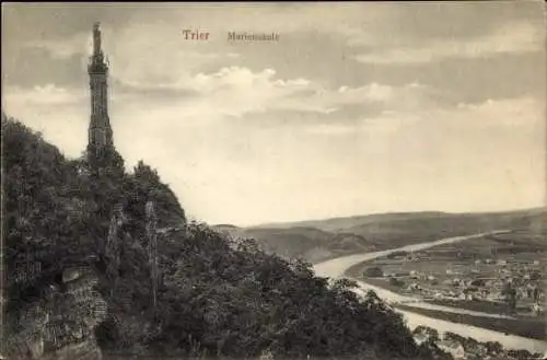 Ak Trier an der Mosel, Mariensäule, Moseltal