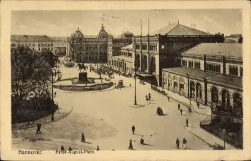 Ak Hannover in Niedersachsen, Ernst August Platz, Bahnhof