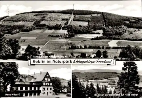 Ak Reblin Herscheid im Naturpark Ebbegebirge, Haus Weber, Panorama