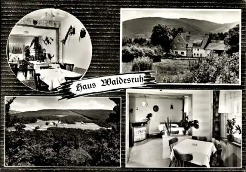 Ak Bontkirchen Brilon im Sauerland, Huckeshohl, Haus Waldesruh, Speiseraum, Panorama