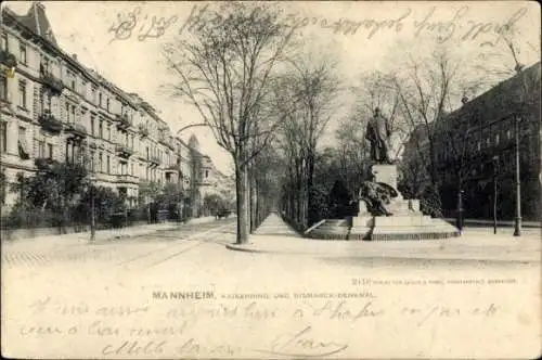 Ak Mannheim in Baden, Kaiserring, Bismarck-Denkmal