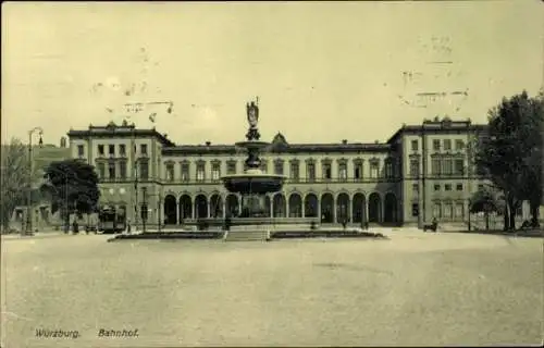 Ak Würzburg am Main Unterfranken, Bahnhof