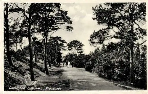 Ak Ostseebad Zinnowitz auf Usedom, Promenade