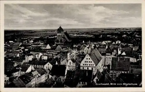 Ak Hansestadt Greifswald, Blick vom Nicolaiturm