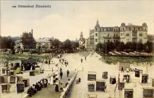 Ak Ostseebad Zinnowitz auf Usedom, Strand