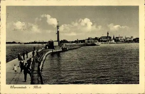 Ak Ostseebad Warnemünde Rostock, Mole