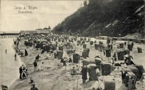 Ak Ostseebad Sellin auf Rügen, Strand, Damenbad