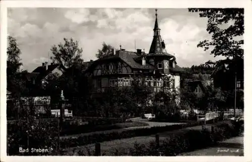 Ak Bad Steben in Oberfranken, Fachwerkgebäude, Turm