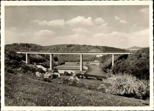 Ak Hann. Münden in Niedersachsen, Hotel Werrahaus, Autobahnbrücke