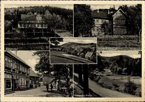 Ak Wolfshagen Langelsheim am Harz, Berghotel, Jugendherberge, Hotel Deutsches Haus, Zeltplatz