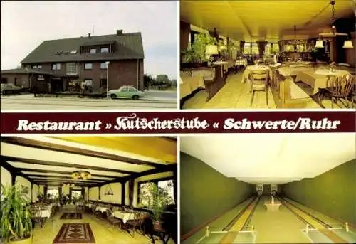 Ak Schwerte an der Ruhr, Restaurant Kutscherstube, Innenansicht, Kegelbahn, Gotenstraße 24