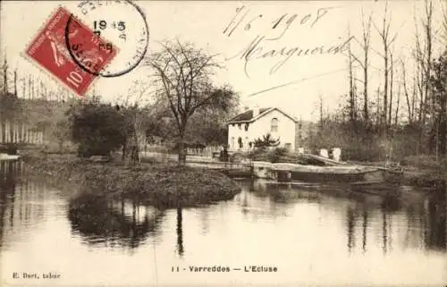 Ak Varreddes Seine et Marne, Écluse