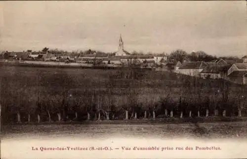 Ak La Queue les Yvelines, Gesamtansicht, aufgenommen in der Rue des Pombelles