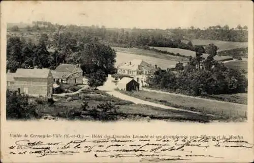 Ak Cernay la Ville Yvelines, Hotel des Cascadas Leopold et ses dependances pres l'Etang el le Moulin