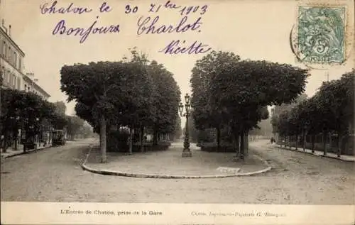 Ak Chatou Yvelines, aufgenommen vom Gare, Allée