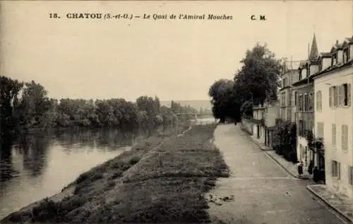 Ak Chatou Yvelines, Quai de Amiral Mouchez