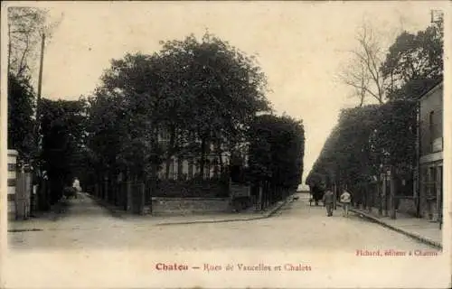 Ak Chatou Yvelines, Rues de Vaucelles und Chalets