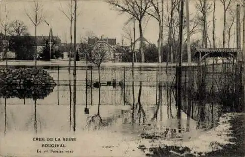 Ak Bougival Yvelines, Überschwemmung der Seine, Februar 1910