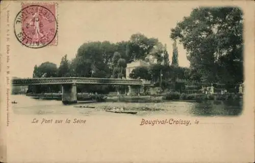 Ak Bougival Croissy Yvelines, Brücke über die Seine