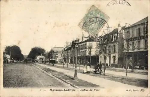 Ak Maisons Laffitte Yvelines, Parkeingang, Café