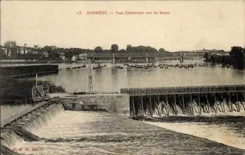 Ak Andresy Yvelines, Gesamtansicht der Seine