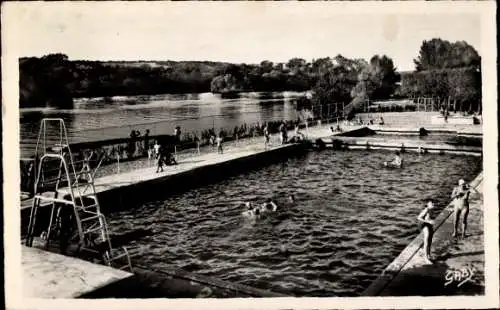 Ak Bonnieres sur Seine Yvelines, Schwimmbad und Seine