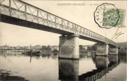 Ak Bonnieres sur Seine Yvelines, Pont de Bennecourt