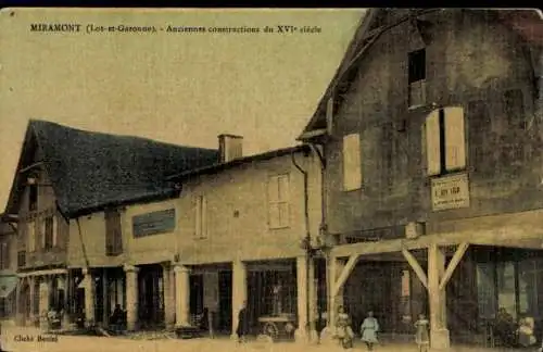 Ak Miramont de Guyenne Lot et Garonne, Rue de la Gare, Kriegsdenkmal