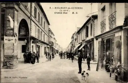 Ak Miramont de Guyenne Lot et Garonne, Grande Rue