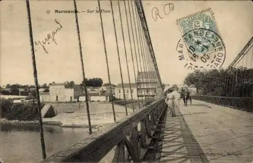 Ak Marmande Lot et Garonne, Sur le Pont