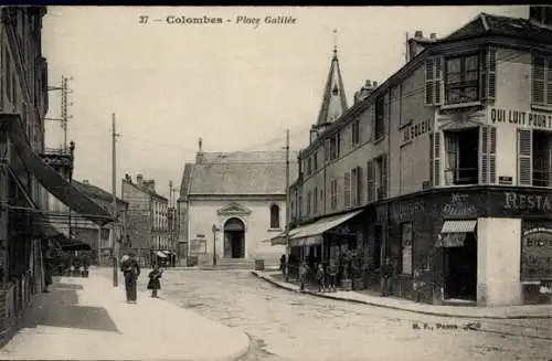 Ak Colombes Hauts de Seine, Place Galilée