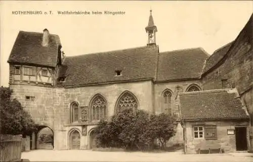 Ak Rothenburg ob der Tauber Mittelfranken, Wallfahrtskirche beim Klingentor