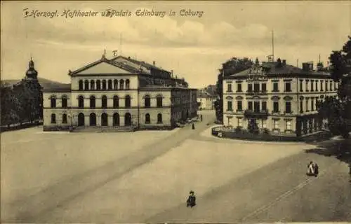 Ak Coburg in Oberfranken, Herzogliches Hoftheater und Palais Edinburg