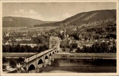 Ak Miltenberg am Main Unterfranken, Gesamtansicht, Brücke