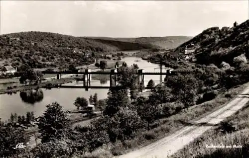 Ak Rothenfels am Main Unterfranken, Panorama, Brücke