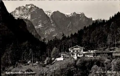 Ak Bad Reichenhall in Oberbayern, Bergwirtschaft und Enzianbrennerei Zum Schroffen