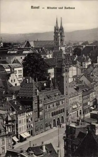 Ak Basel Stadt Schweiz, Münster, Rathaus