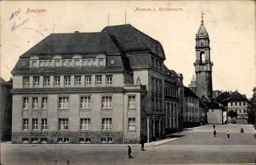 Ak Bautzen in der Lausitz, Museum und Reichenturm