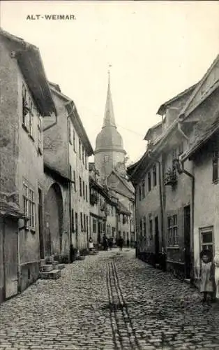 Ak Weimar in Thüringen, Straße in der Altstadt