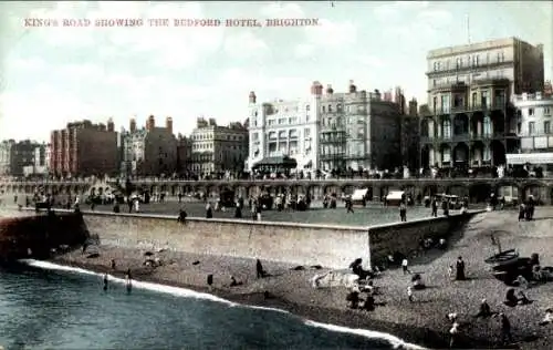 Ak Brighton East Sussex England, King's Road zeigt das Berford Hotel