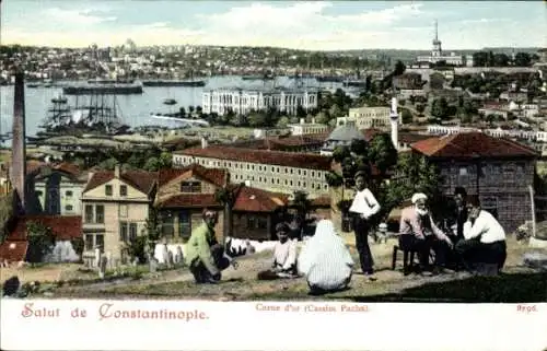 Ak Konstantinopel Istanbul Türkei, Corne d'Or, Cassim Pascha