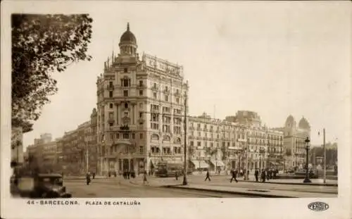 Ak Barcelona Katalonien Spanien, Plaza de Cataluna