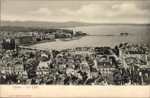 Ak Genève Genf Schweiz, Panorama, La Rade