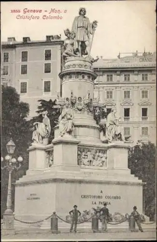 Ak Genova Genua Ligurien, Monumento a Cristoforo Colombo