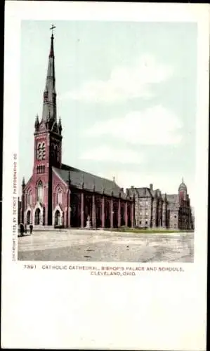 Ak Cleveland Ohio USA, Katholische Kathedrale, Bischofspalast und Schulen